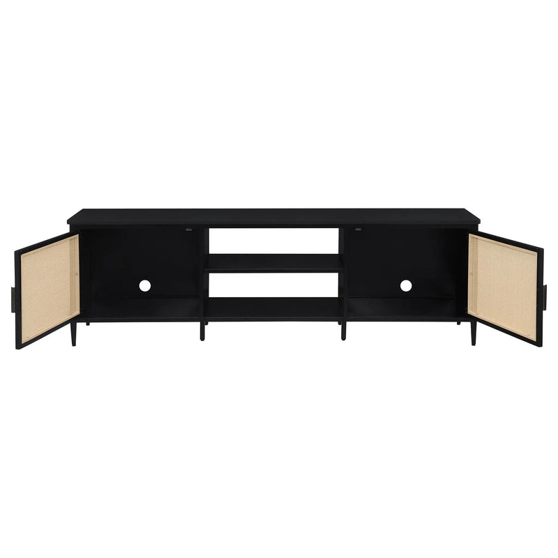 Amherst 2-door 70-inch Metal TV Stand Media Console Black by Unique Piece Furniture