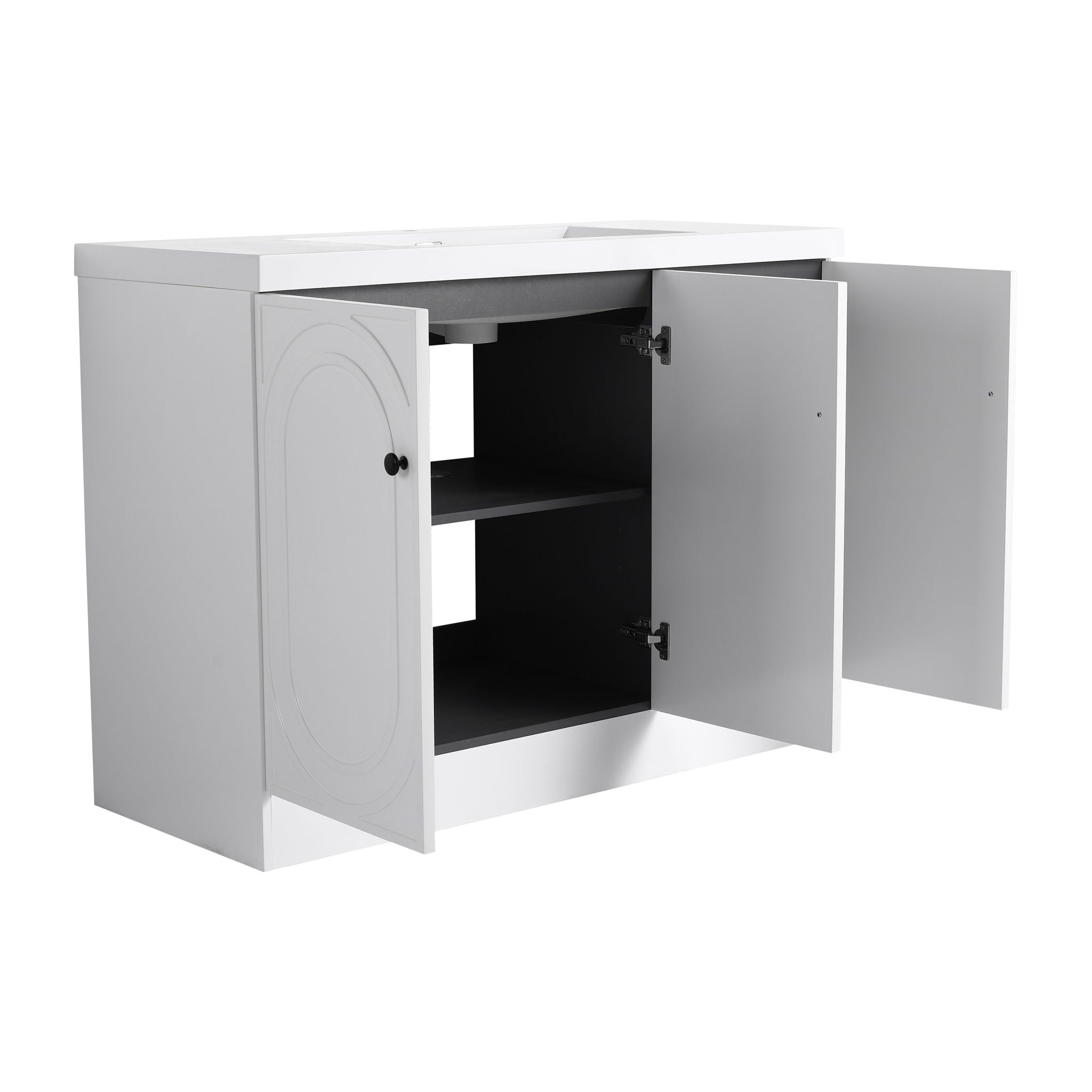 Contemporary Freestanding Bathroom Vanity With Resin Sink & Soft-Close Cabinet Doors by HouseOfZazla