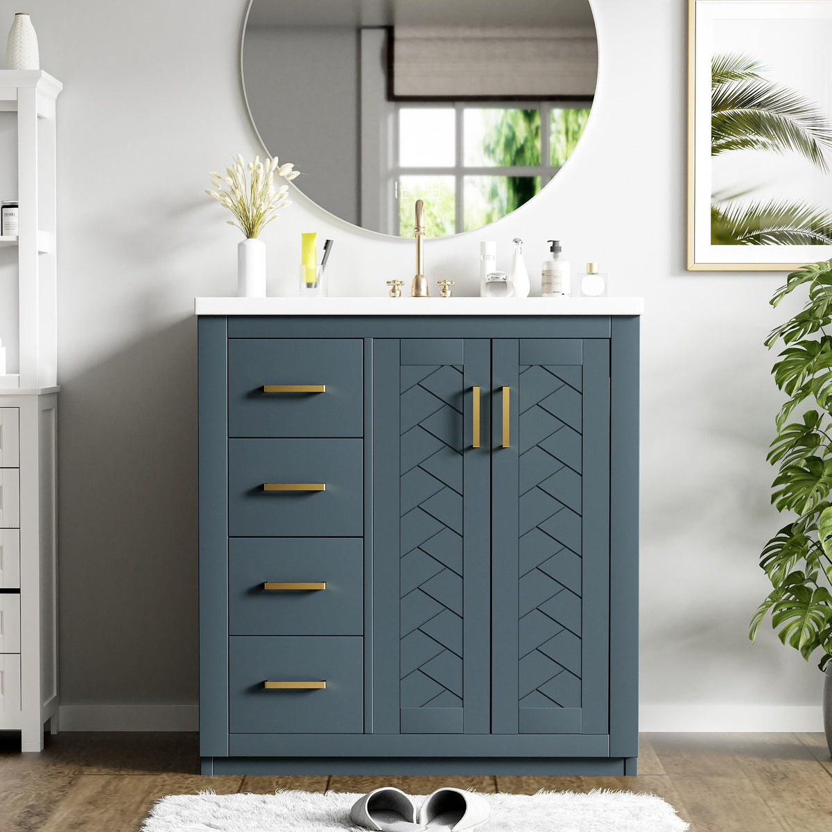Ceramic Sink Vanity Combo with 3 Drawers and Soft Closing Doors - 30", photo 27 of 40