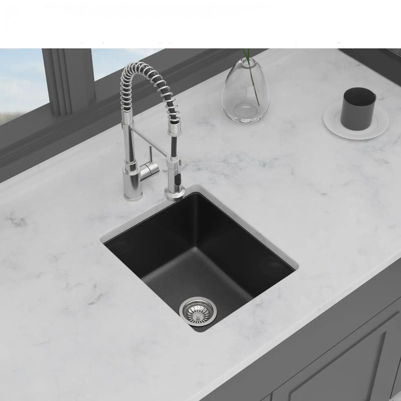 Quartz Composite Undermount Single Bowl Kitchen Sink by HouseOfZazla
