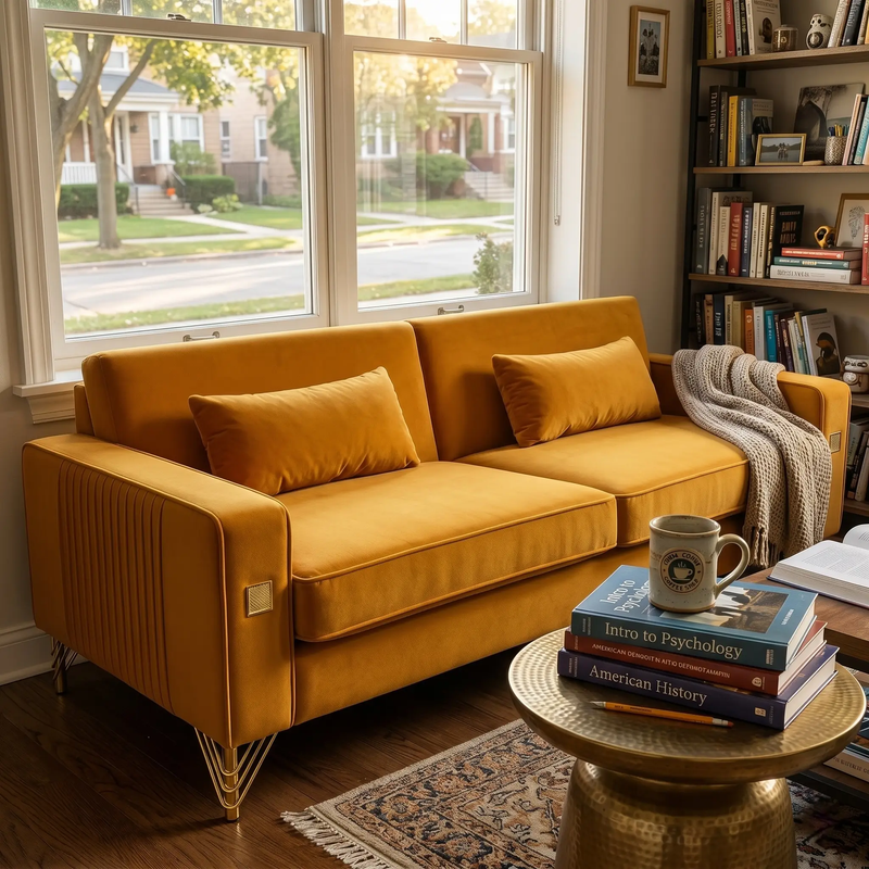 Luxury Velvet Sofa by HouseOfZazla