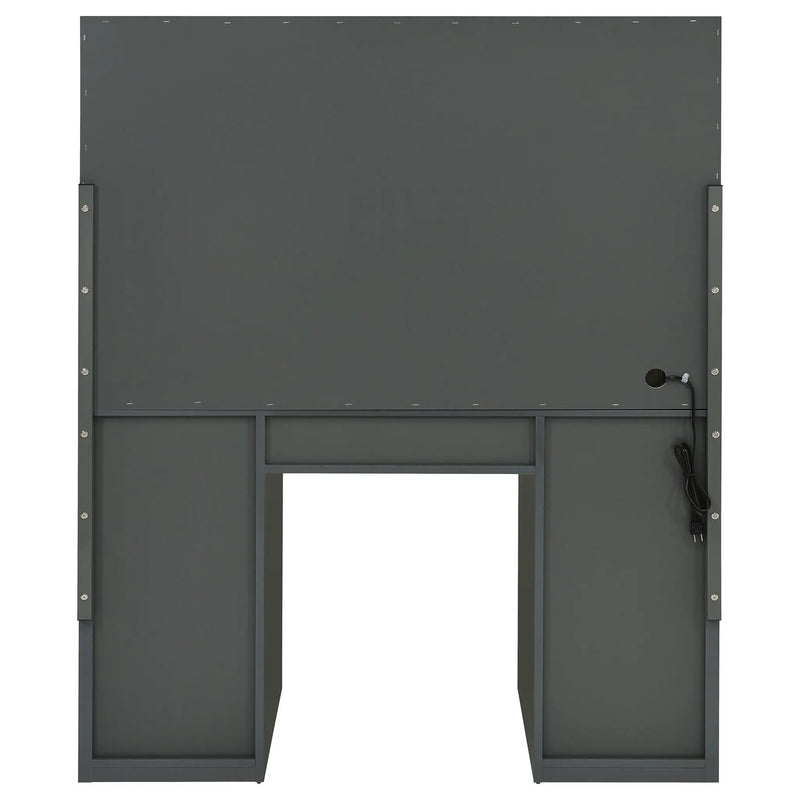 Acena 7-drawer Vanity Set with Lighting Grey High Gloss by Unique Piece Furniture