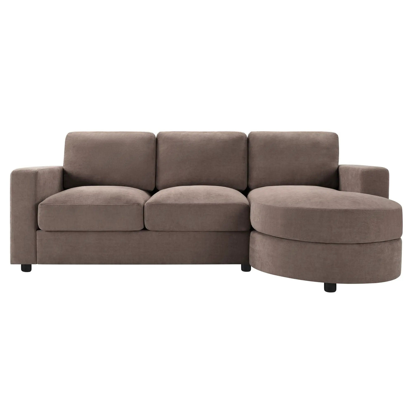 Modern L-Shaped Sectional Sofa With Curved Chaise, USB Ports, And Side Storage Pockets by HouseOfZazla