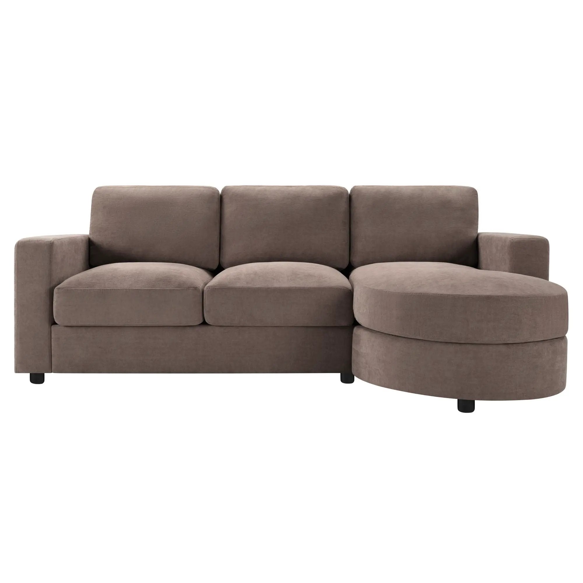 Modern L-Shaped Sectional Sofa With Curved Chaise, USB Ports, And Side Storage Pockets by HouseOfZazla