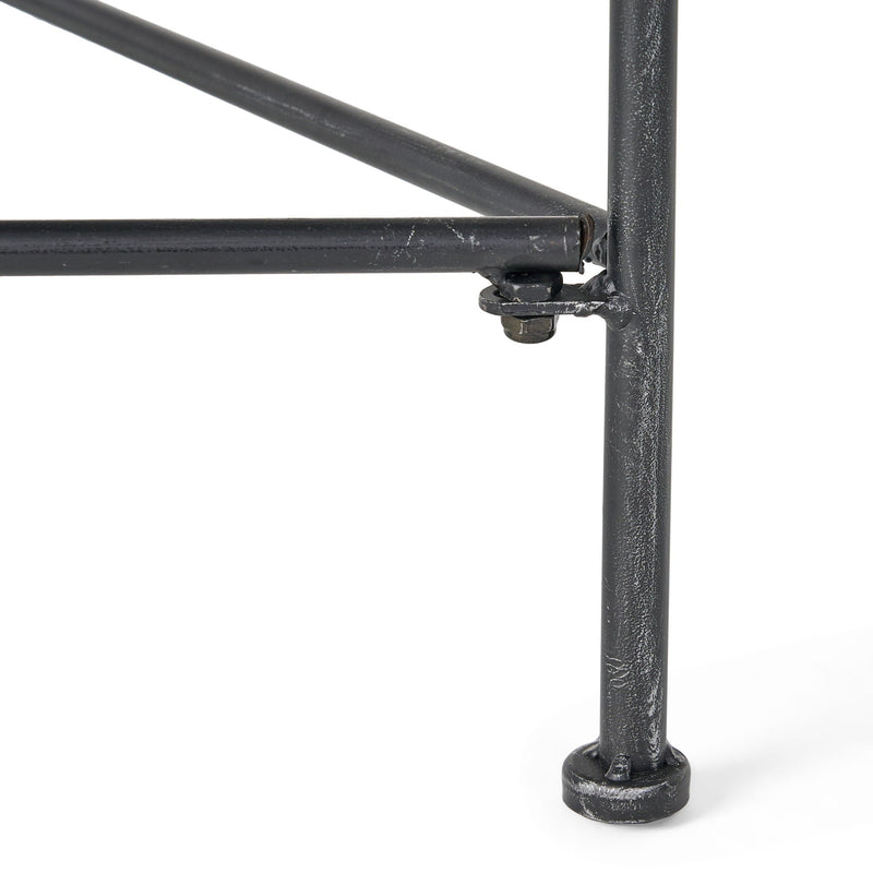 Luna Outdoor Iron Coffee Table - Black Brush Silver by HouseOfZazla