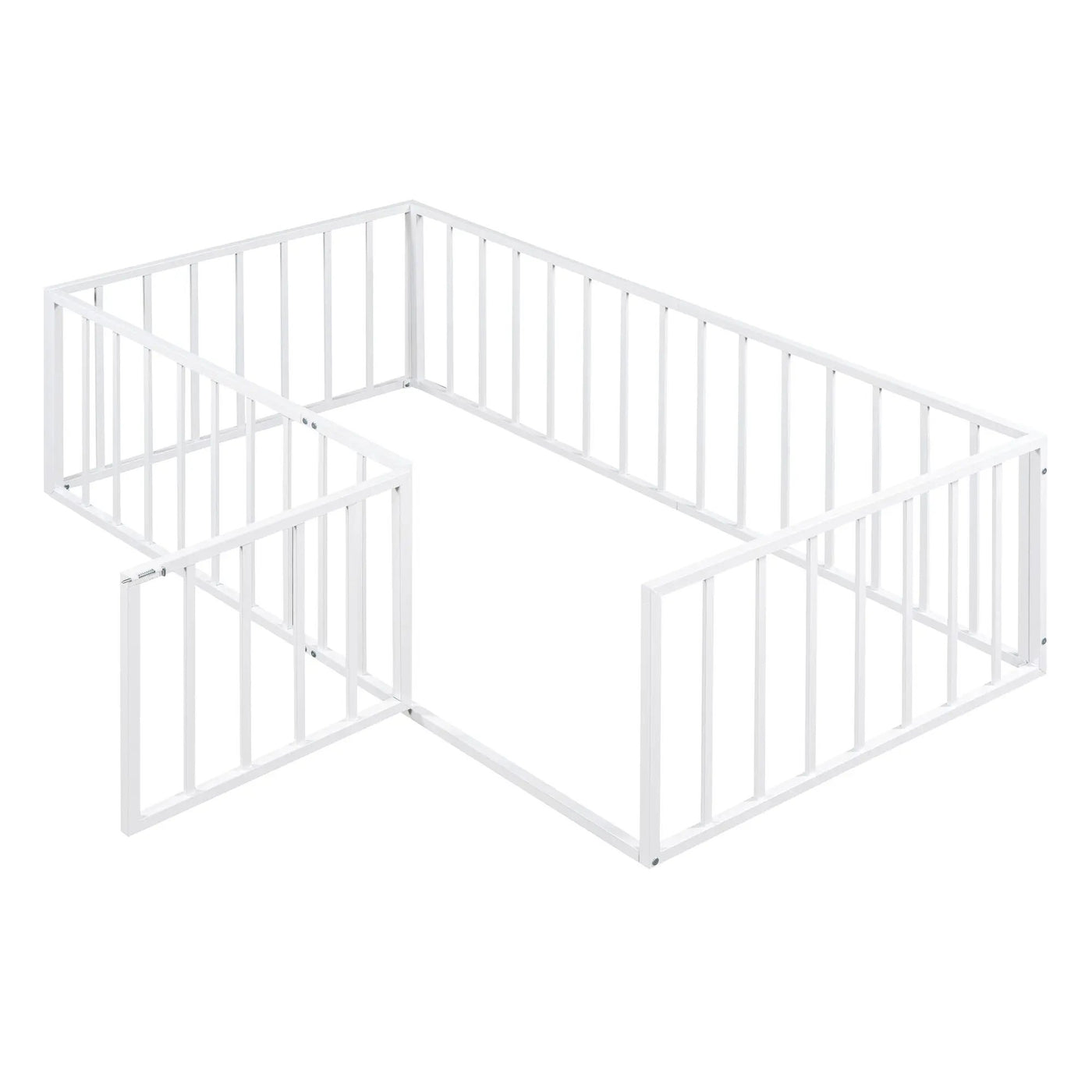 Metal Floor Bed Frame With Fence And Door by Unique Piece Furniture
