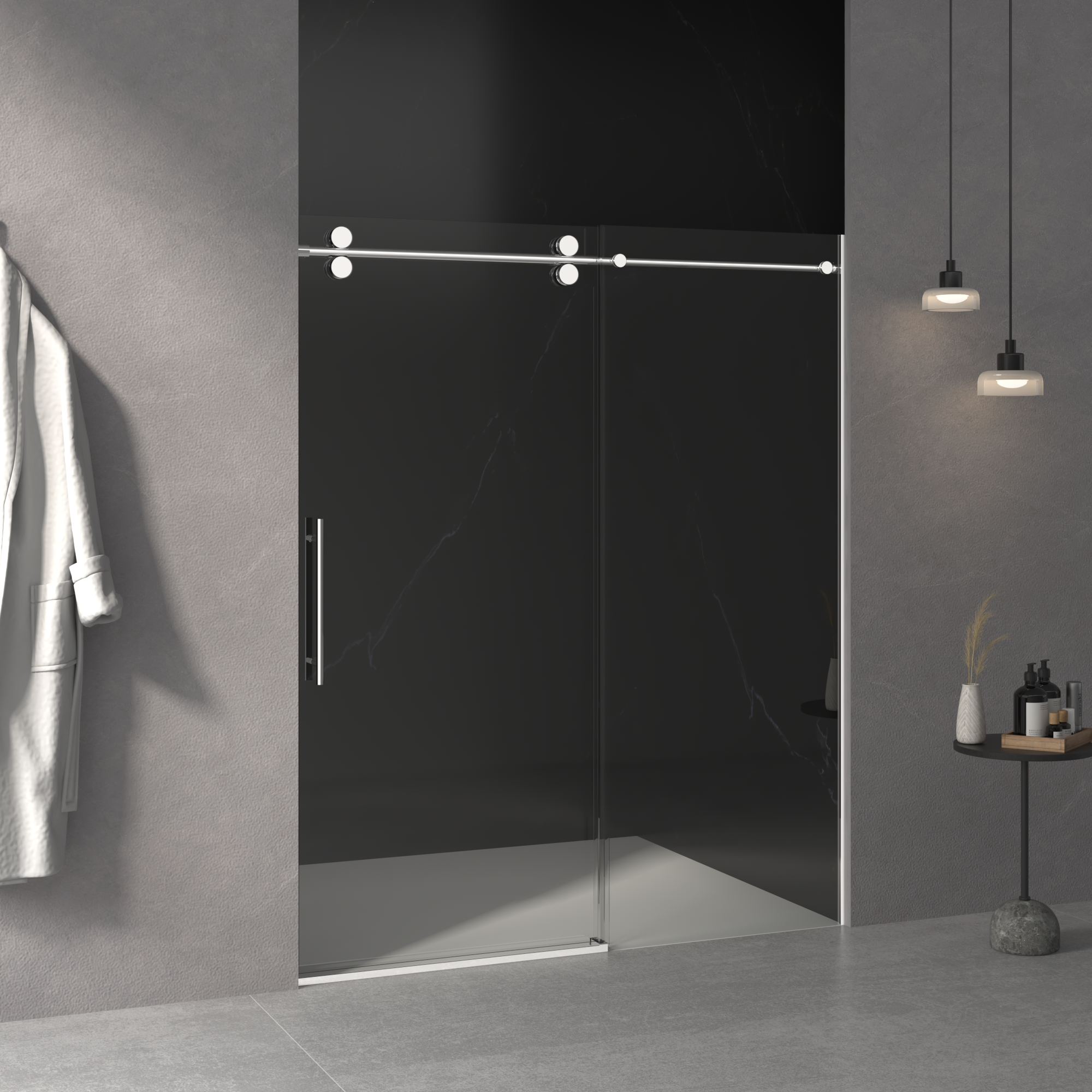 56"-60"W x 76"H Frameless Shower Door by HouseOfZazla