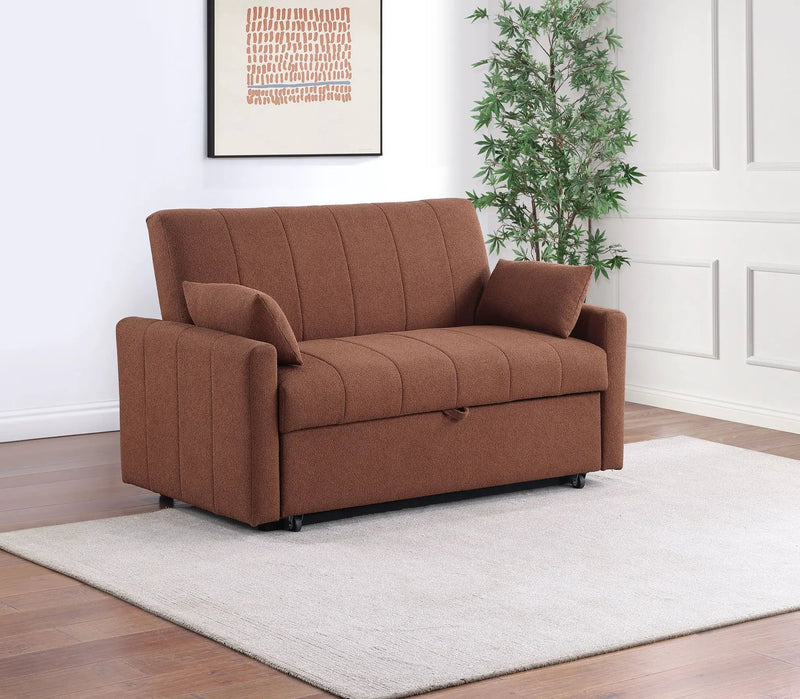 Portland Boucle Upholstered Sleeper Sofa Bed Copper by Unique Piece Furniture