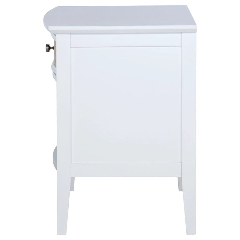 Bexhill 1-drawer Nightstand Bedside Table White by Unique Piece Furniture
