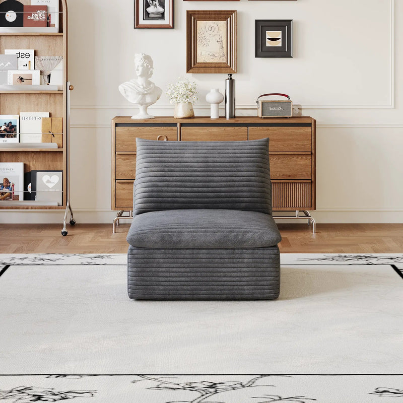 1 Middle Seat Sofa - Dark Fabric by HouseOfZazla