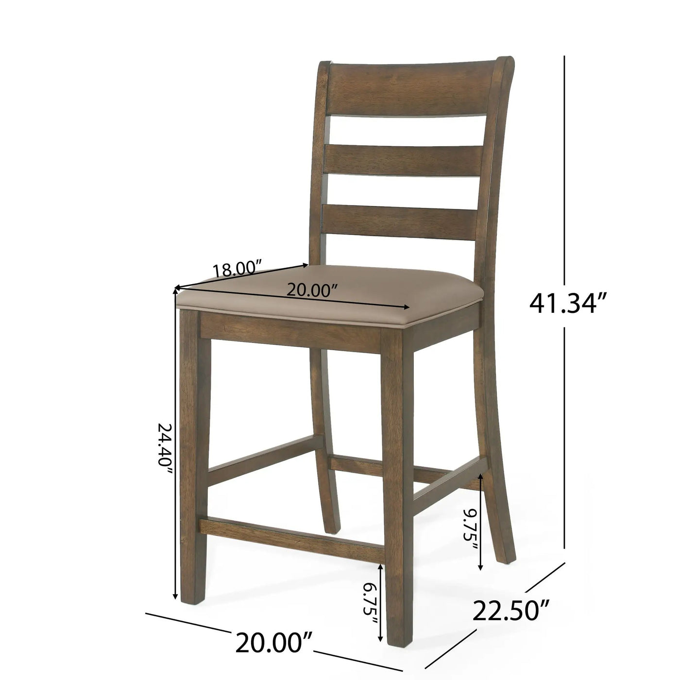 Farmhouse Upholstered Wood Counter Stools by HouseOfZazla