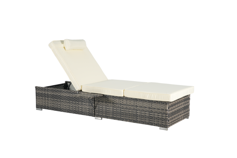 Outdoor Chaise Lounge Chair Set of 2 with Storage and Cushions by HouseOfZazla