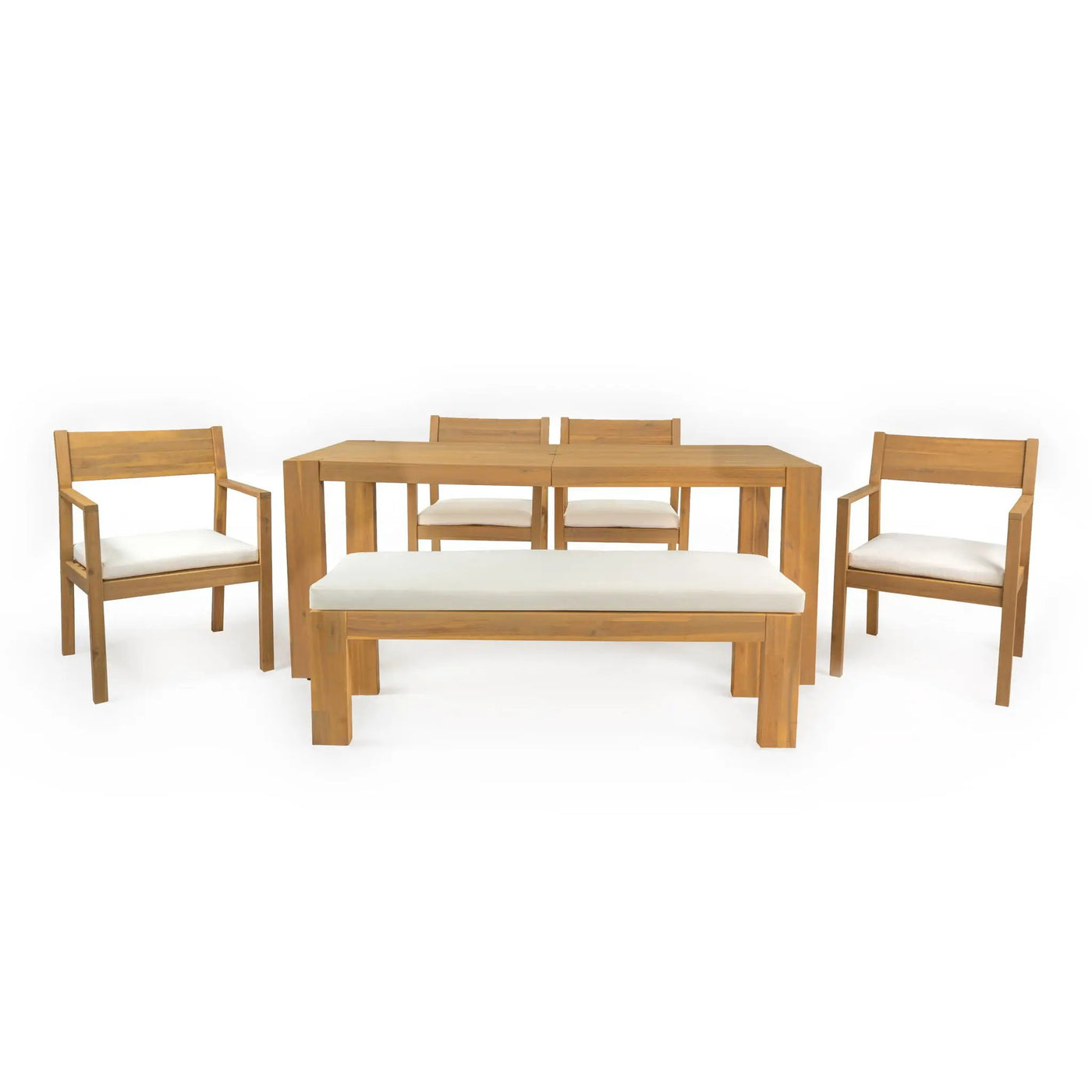 Outdoor Dining Set Rectangular Table With Umbrella Hole by HouseOfZazla