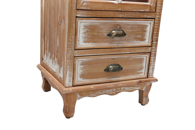 Rustic Wooden Storage Cabinet with Decorative Cutout Door & 2 Drawers by HouseOfZazla