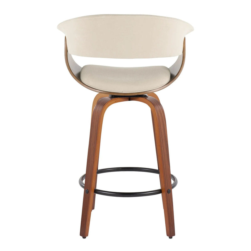 Vintage Mod - Mid Century Modern Fixed Height Counter Stool & Swivel With Round Footrest (Set of 2) by Unique Piece Furniture