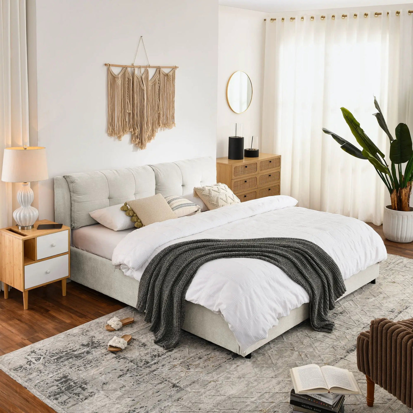 Storage Upholstered Hydraulic Platform Bed With Integrated Headboard by Unique Piece Furniture
