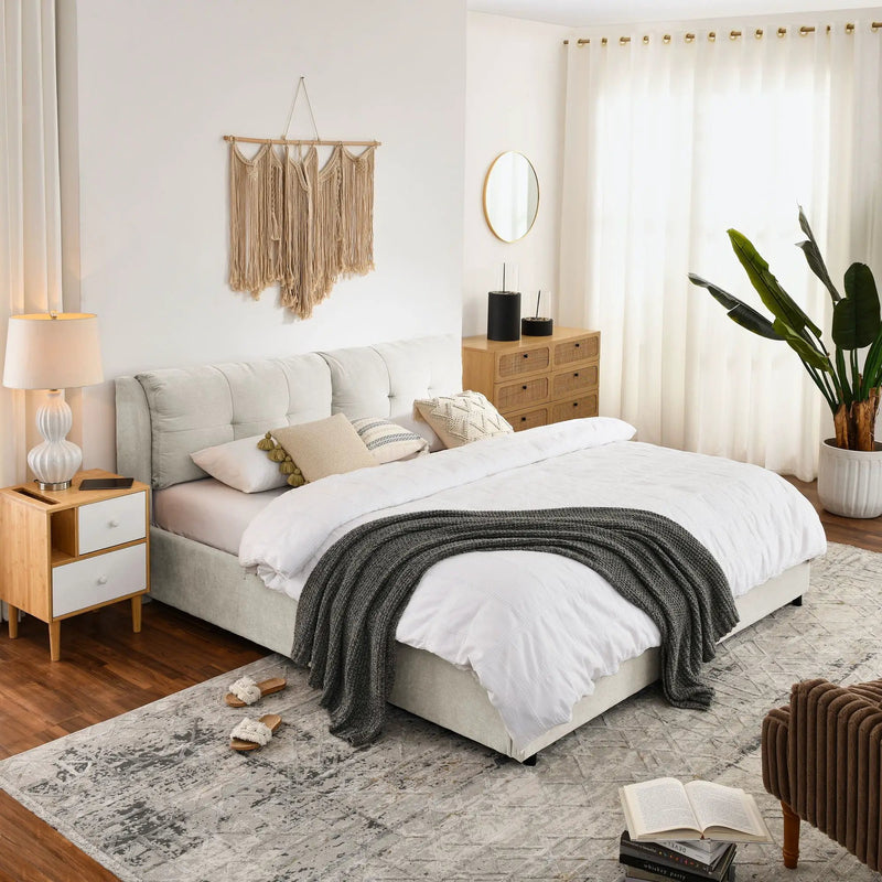 Storage Upholstered Hydraulic Platform Bed With Integrated Headboard by Unique Piece Furniture