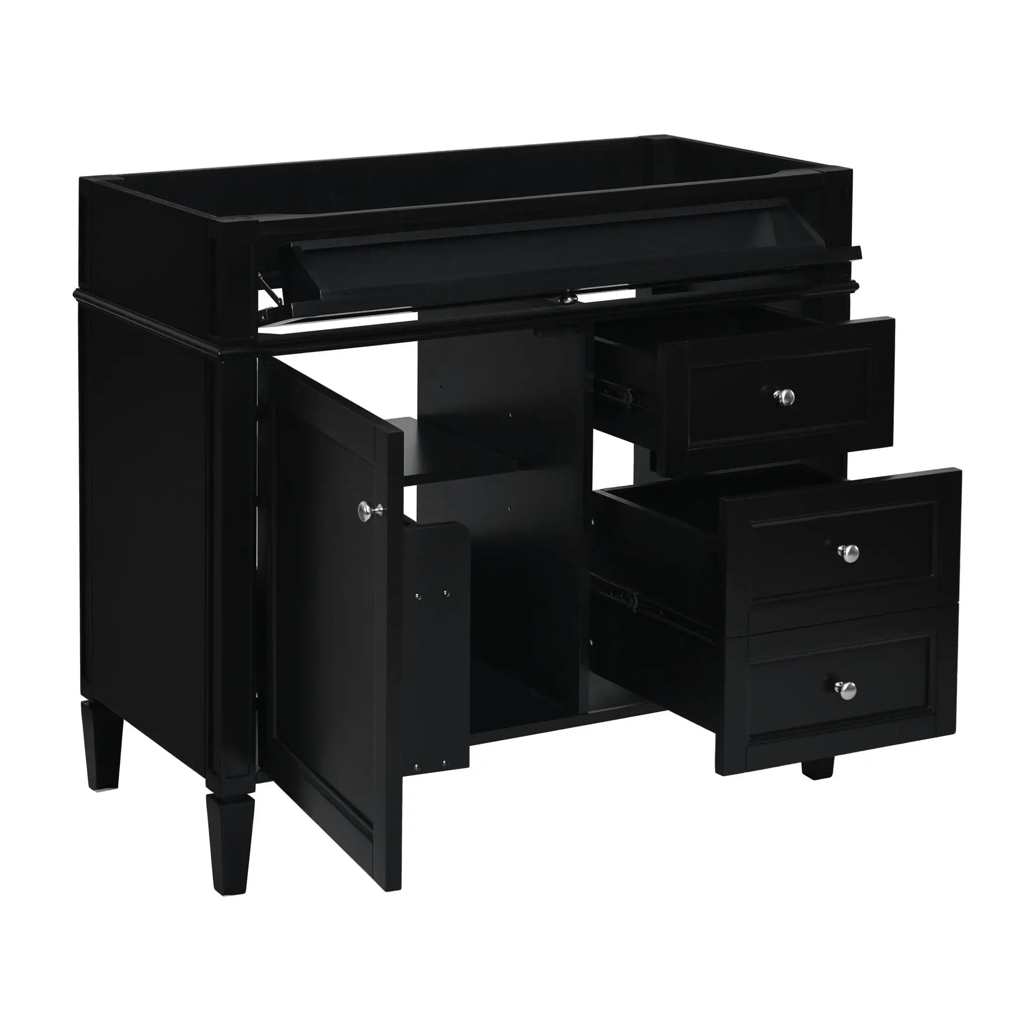 Bathroom Vanity With 2 Drawers And Tip-Out Drawer, Storage Cabinet by Unique Piece Furniture