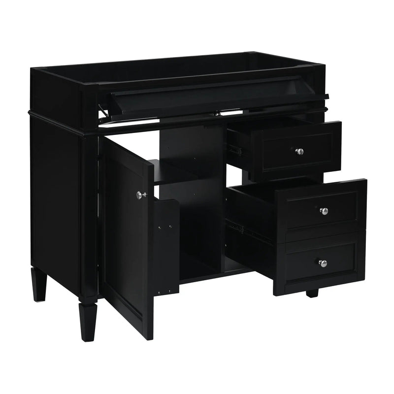 Bathroom Vanity With 2 Drawers And Tip-Out Drawer, Storage Cabinet by Unique Piece Furniture