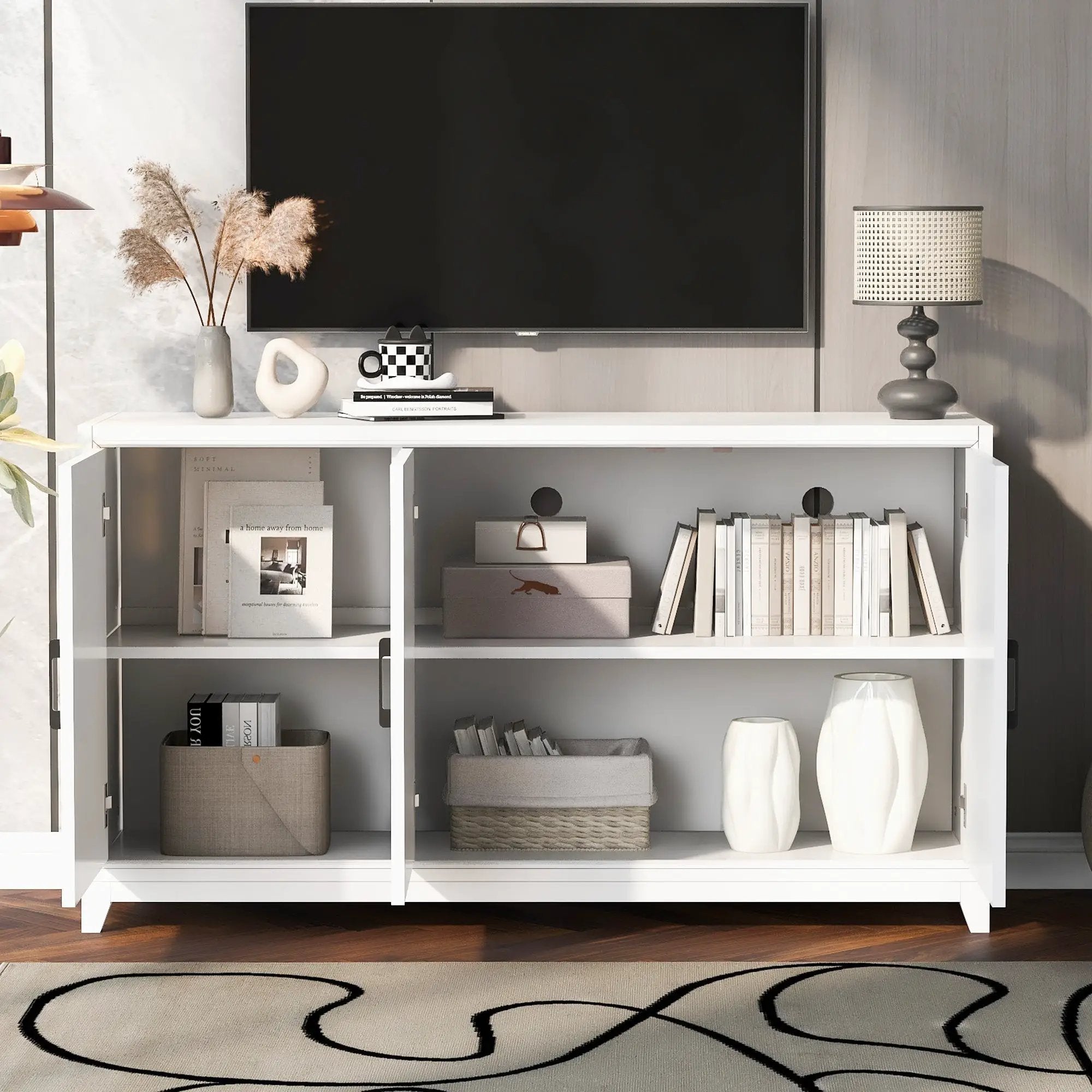 TV Stand for TVs up to 65 Inches, Modern Entertainment Center Media Console by HouseOfZazla