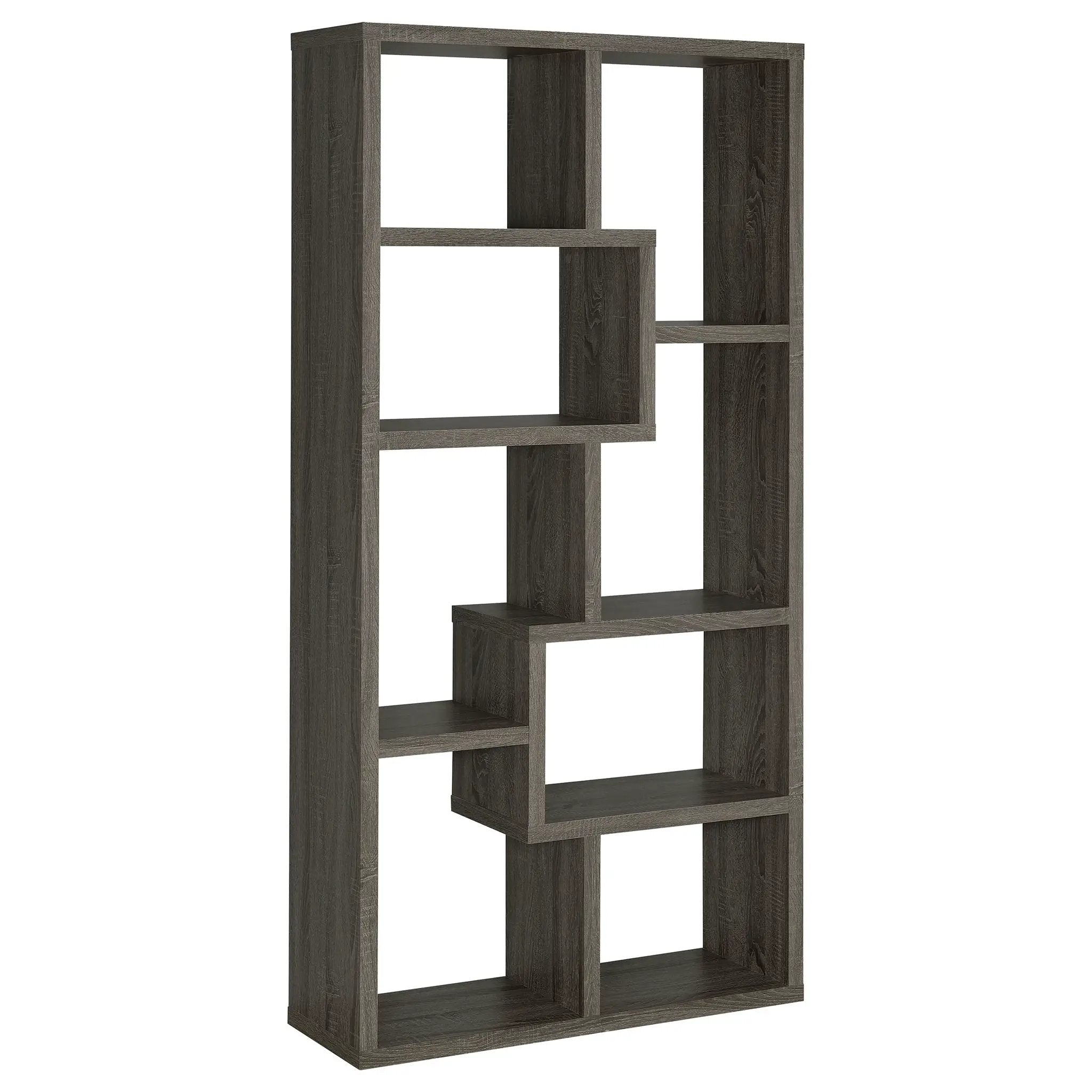 Theo 71-inch 6-shelf Bookshelf Weathered Grey by Unique Piece Furniture
