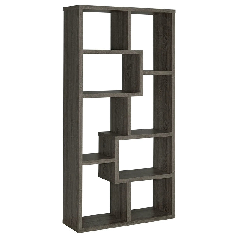 Theo 71-inch 6-shelf Bookshelf Weathered Grey by Unique Piece Furniture