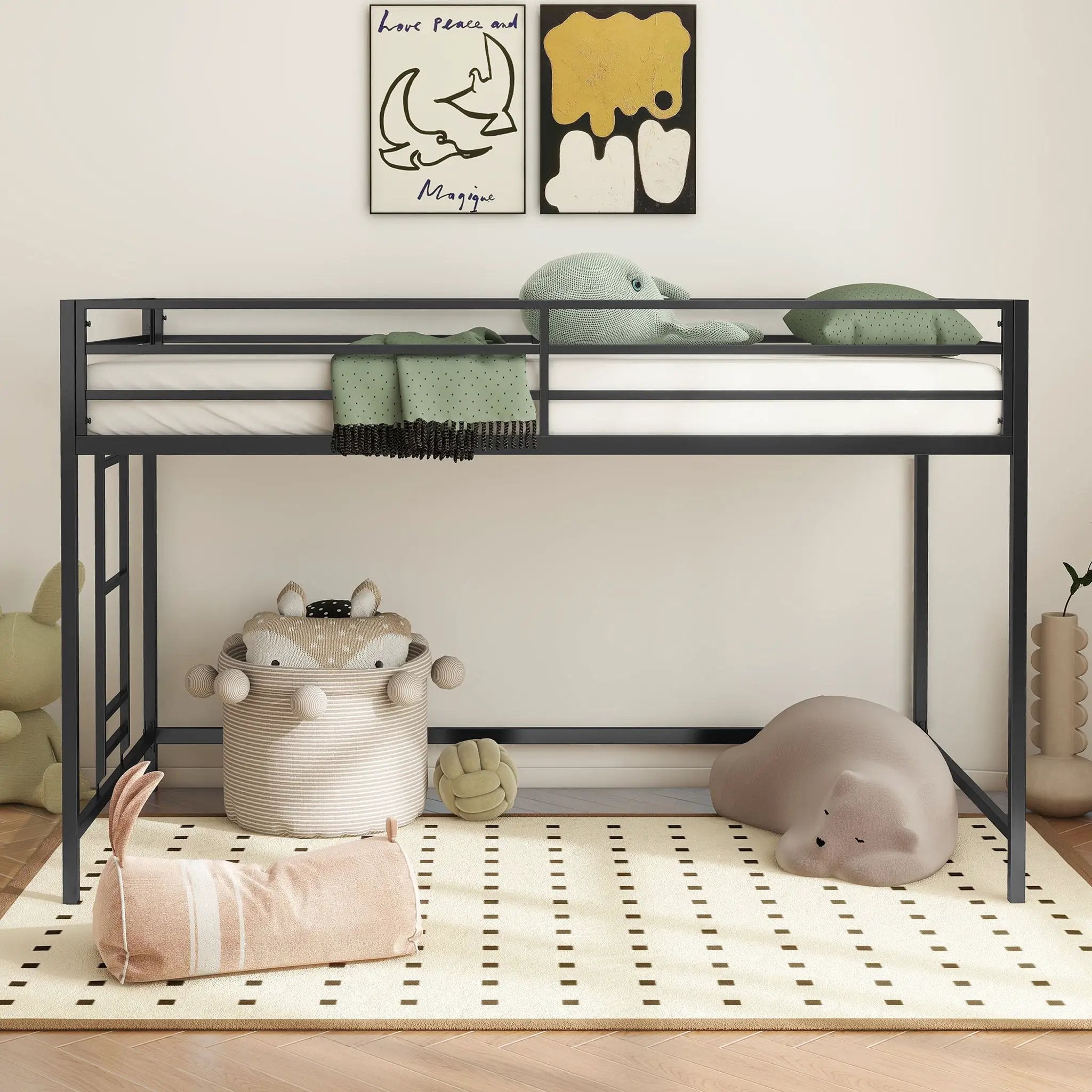 Adam - Twin Loft Bunk - Black by HouseOfZazla