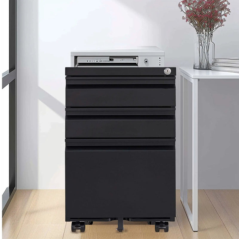 Metal Drawer Mobile File Cabinet With Lock For Home Office Organizer by Unique Piece Furniture