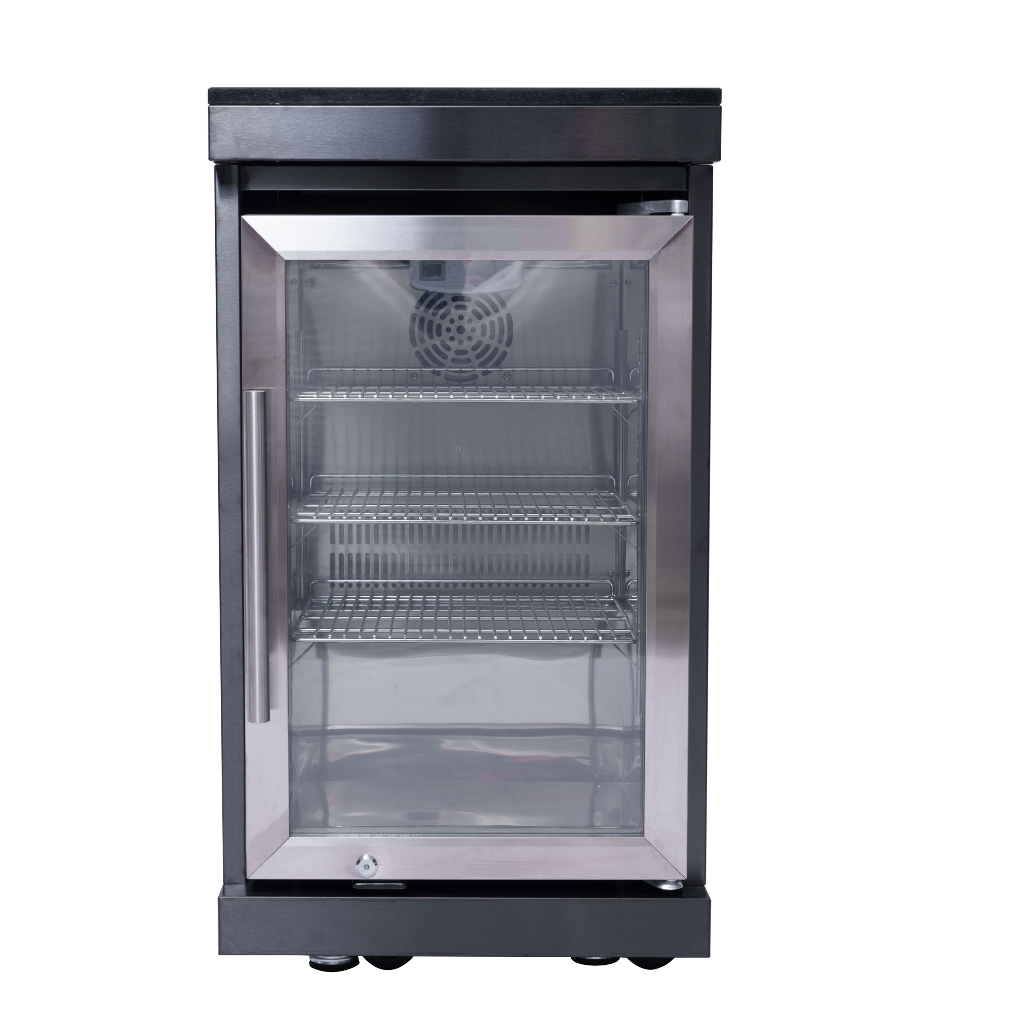 NG 85" 6-Burner 85,000 BTU Black Outdoor Kitchen Island Grill Refrigerator + Rotisserie Kit + Sink by Chery Industrial
