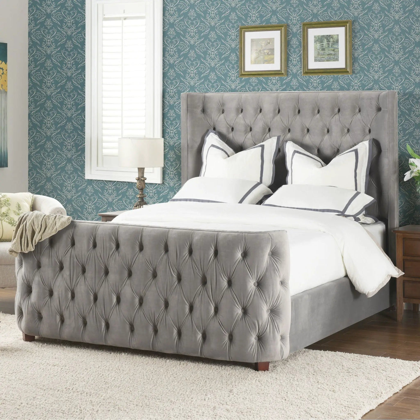 Brooklyn - Tufted Panel Bed Headboard And Footboard Set by HouseOfZazla