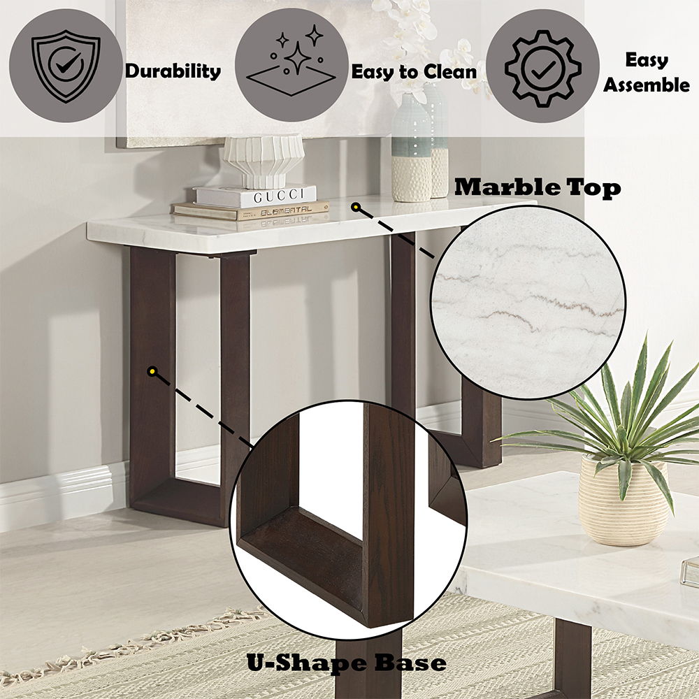 Edwyn - Table With Marble Top by Unique Piece Furniture