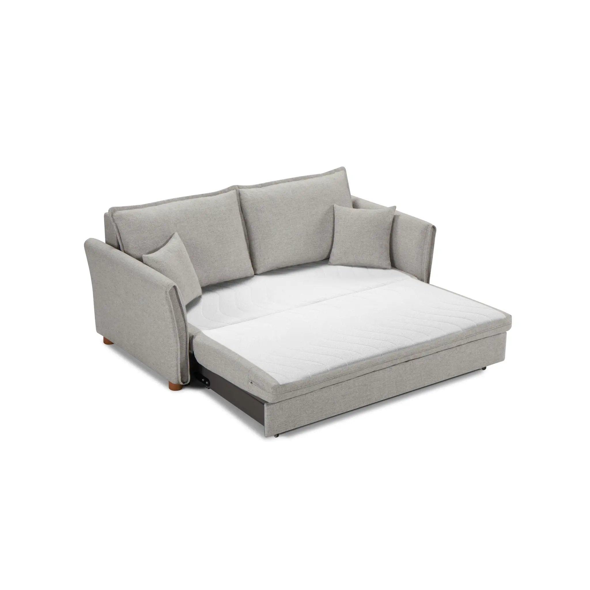 Oren - Chenille Sleeper Sectional Sofa With Storage 2 Toss Pillows - Gray by Unique Piece Furniture