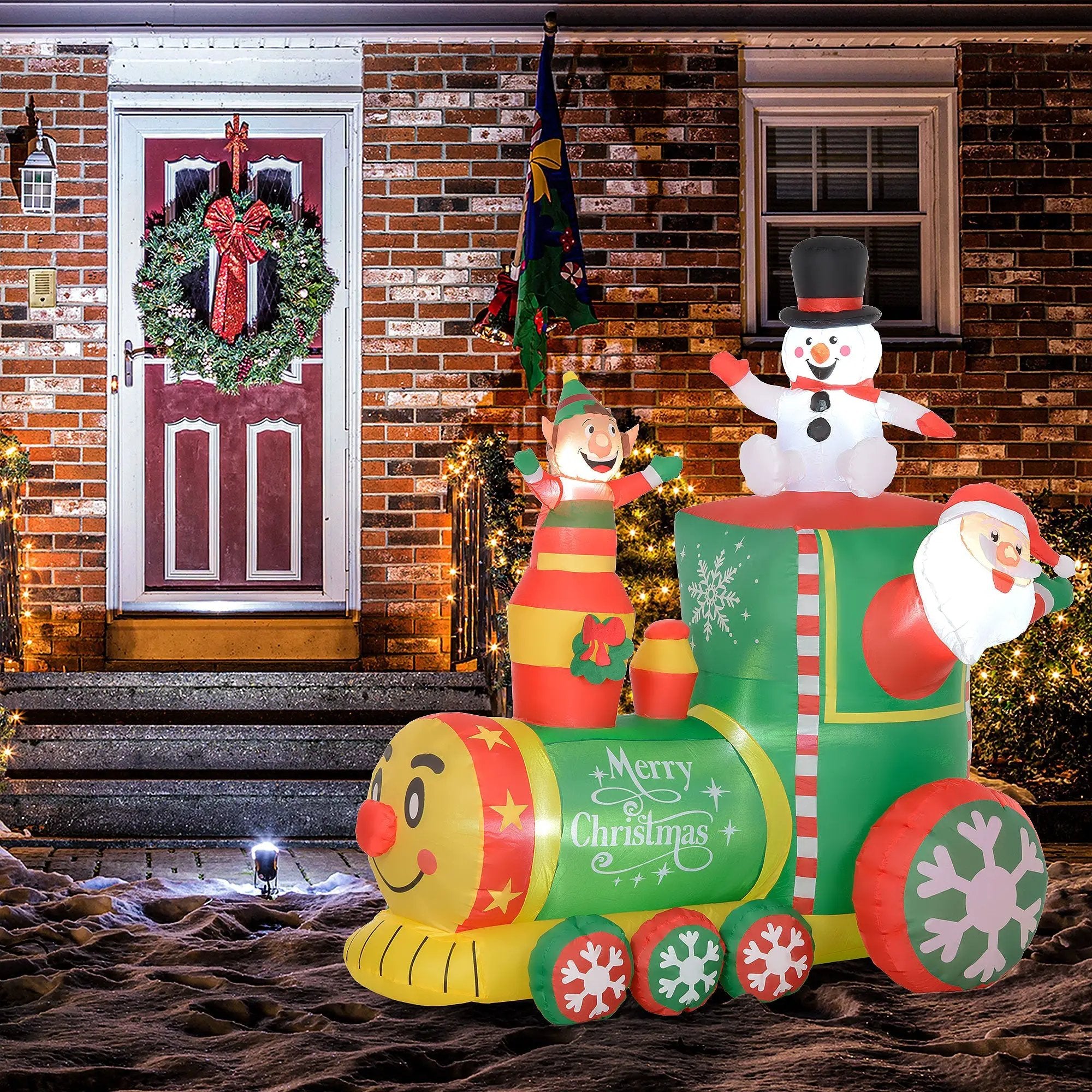 Outsunny 5.9' Christmas Inflatables Train by HouseOfZazla