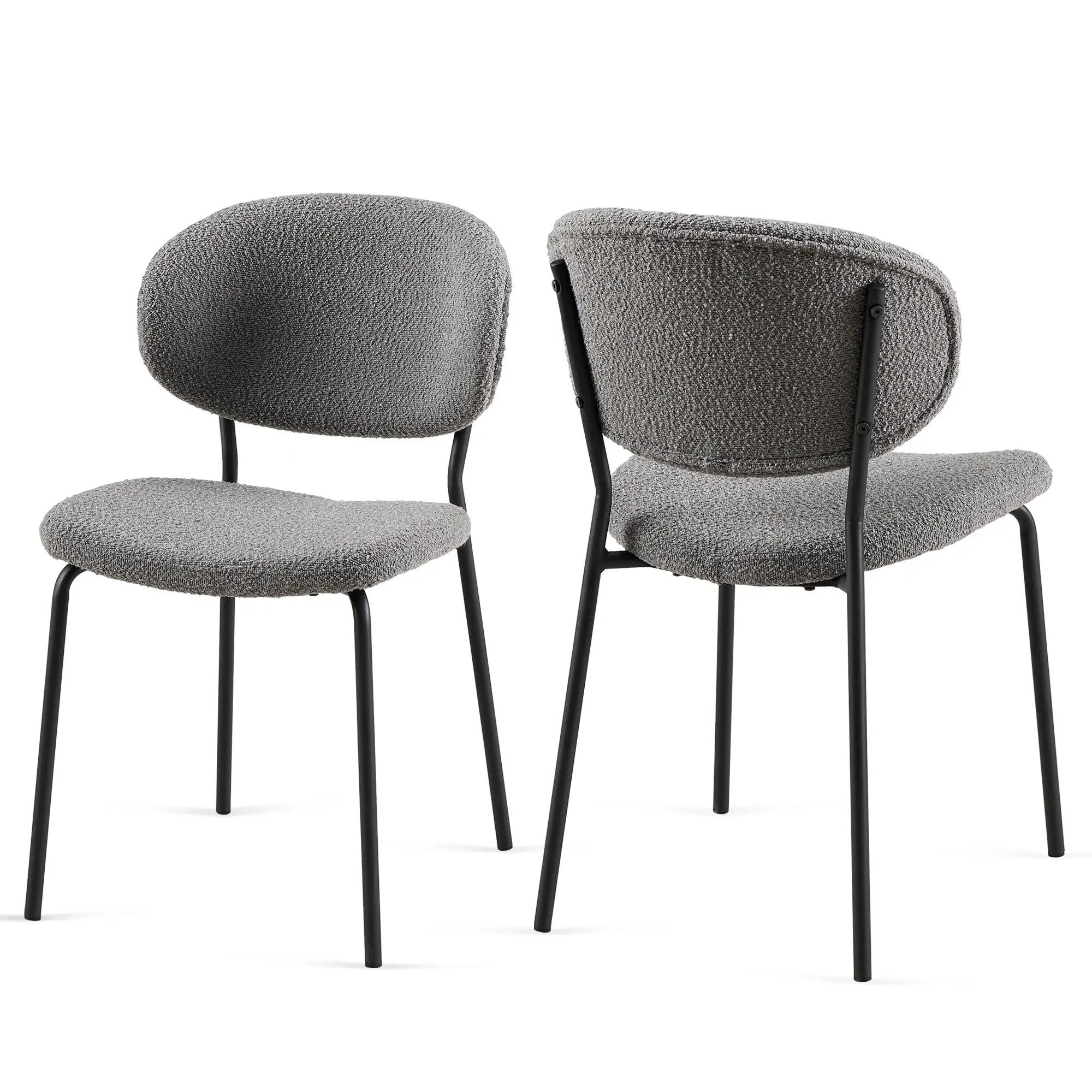 Boucle Dining Chairs, Dining Chairs With Metal Legs For Dining Room, Kitchen, Living Room by Unique Piece Furniture