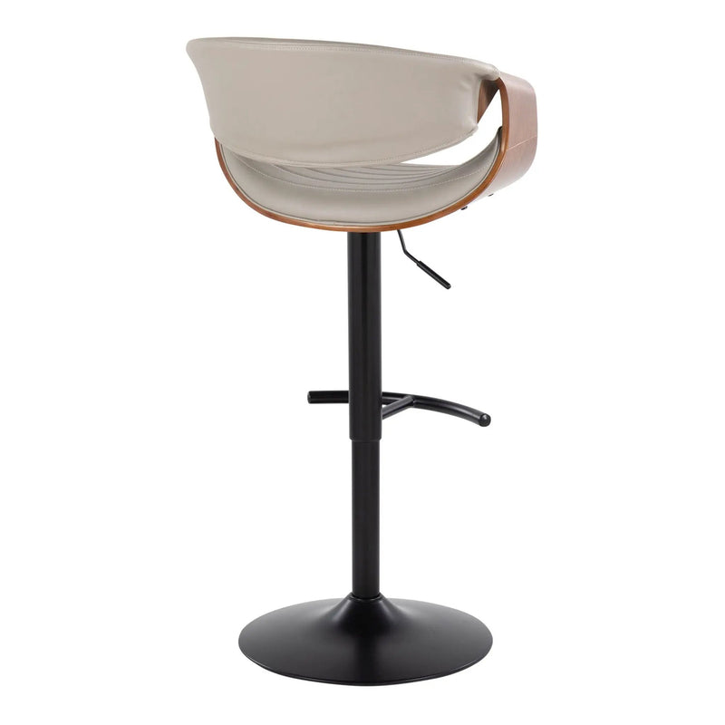 Symphony - Mid Century Modern Adjustable Barstool With Swivel With Rounded T Footrest (Set of 2) by Unique Piece Furniture