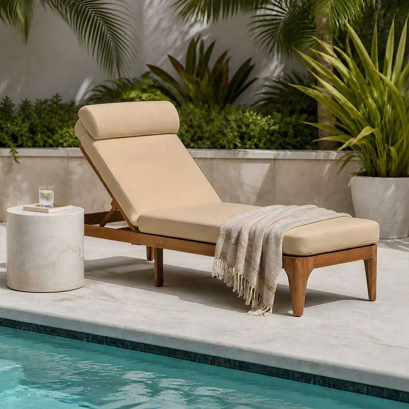 TOPMAX Acacia Wood Chaise Lounge Set of 2 by HouseOfZazla