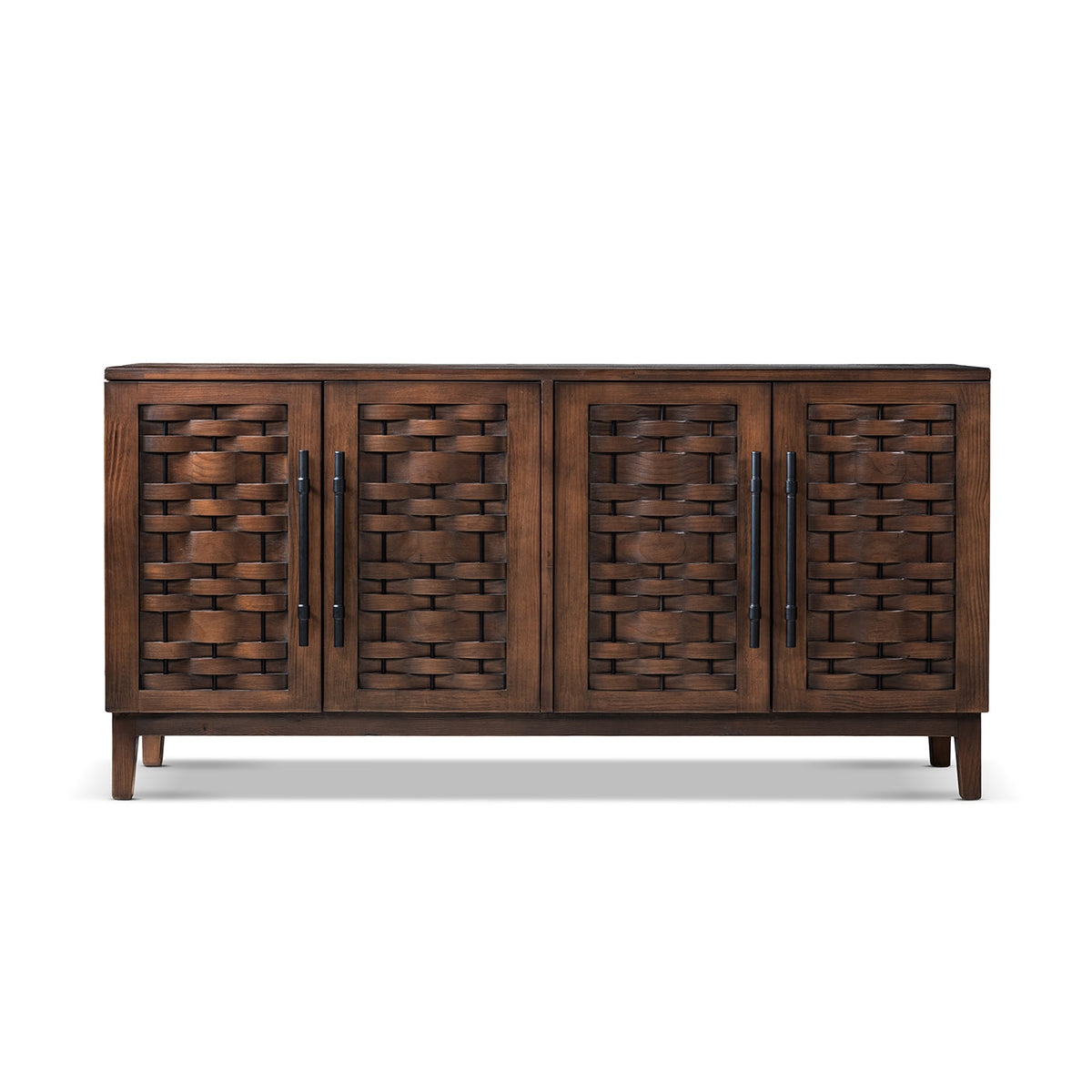 Koa 72" Woven Wood Sideboard with Four Doors - Natural Wood, photo 4 of 10