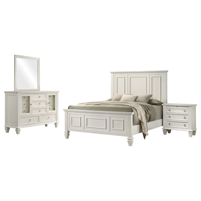 Sandy Beach 4-piece Queen Bedroom Set Cream White by Unique Piece Furniture