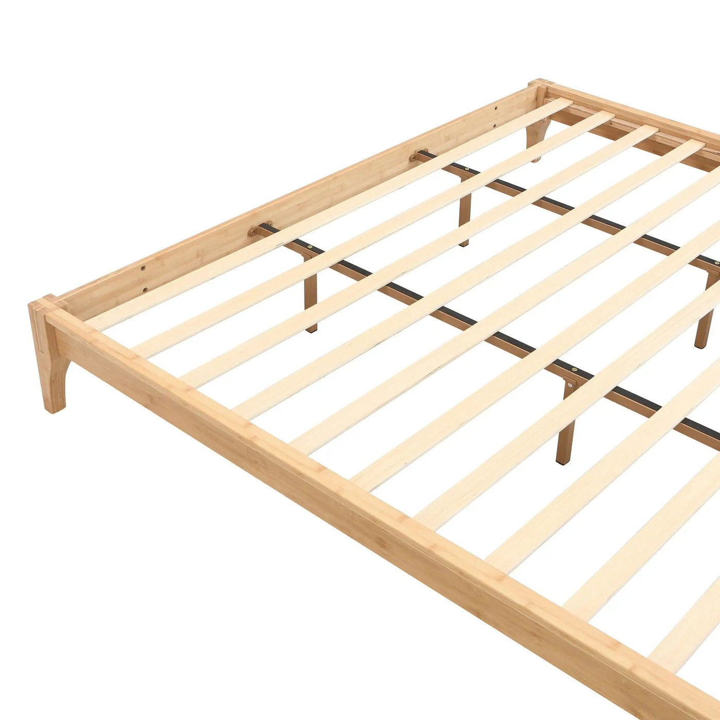 Solid Dry Bamboo Platform Bed Frame, With Slat Support by HouseOfZazla