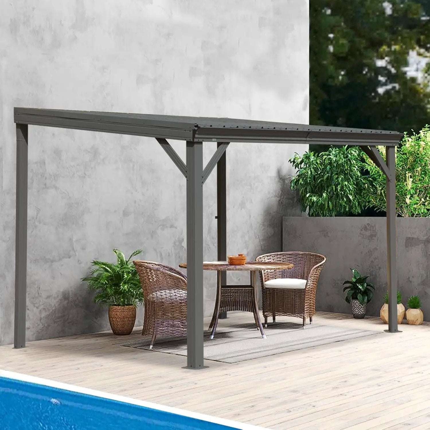 8' x 10' Lean To Gazebo with Upgraded Drainage System by HouseOfZazla