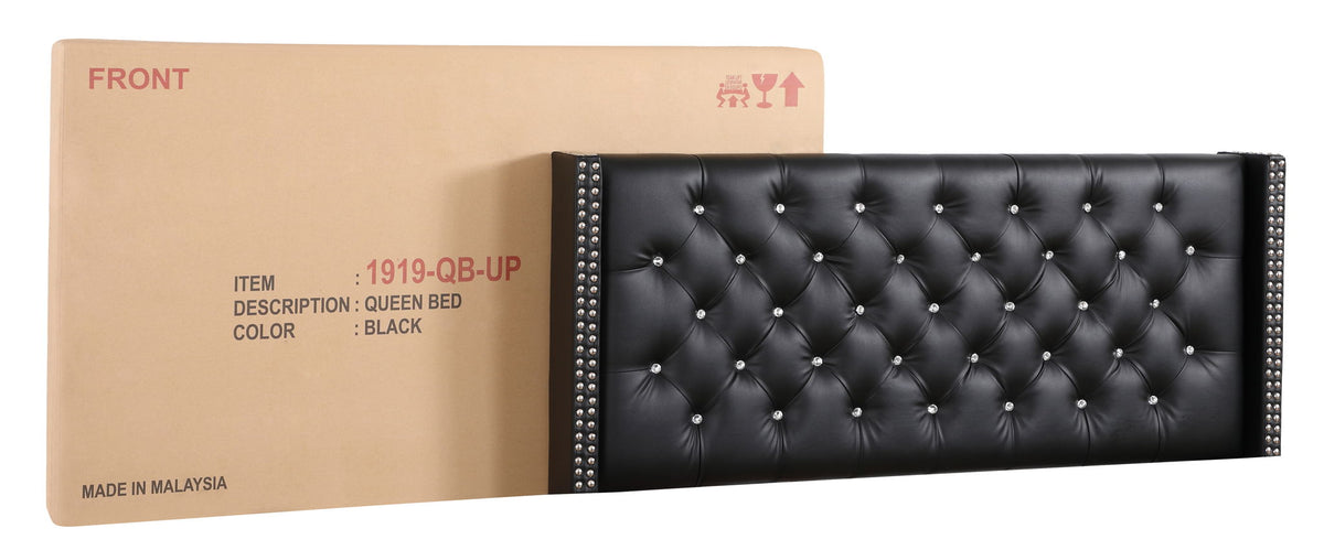 Upholstered Nailhead Trim Chic Bed with Tufted Headboard - Multiple Colors, photo 17 of 40
