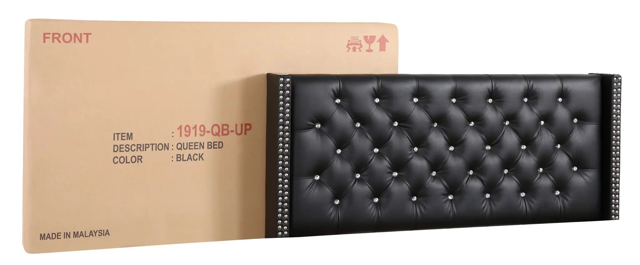 Upholstered Nailhead Trim Chic Bed by Unique Piece Furniture