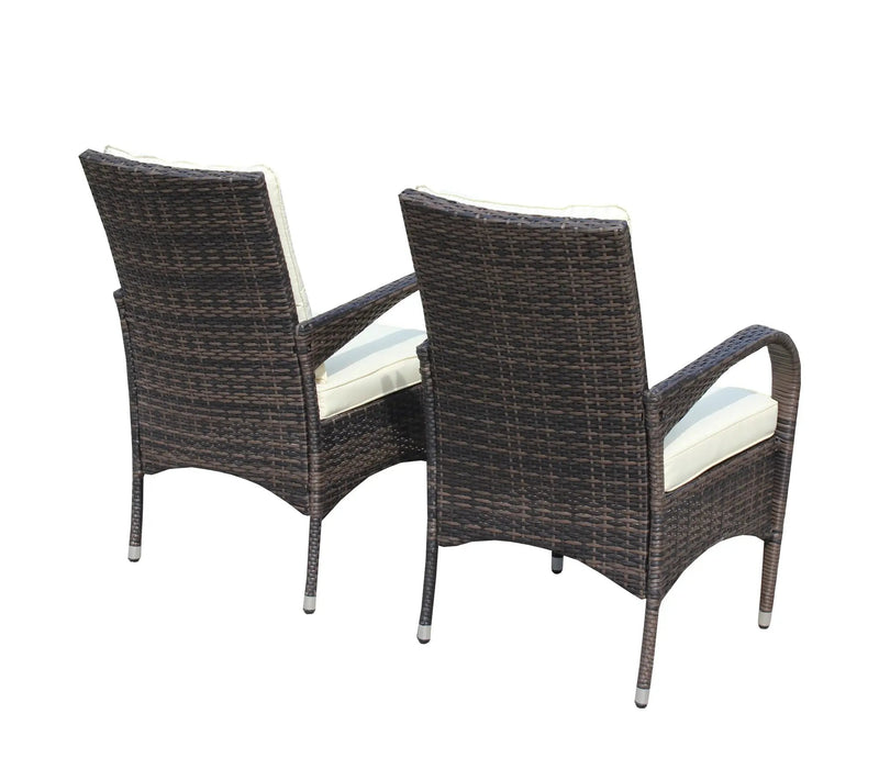 2-Piece Liberatore Dining Chairs with Beige Cushions by HouseOfZazla
