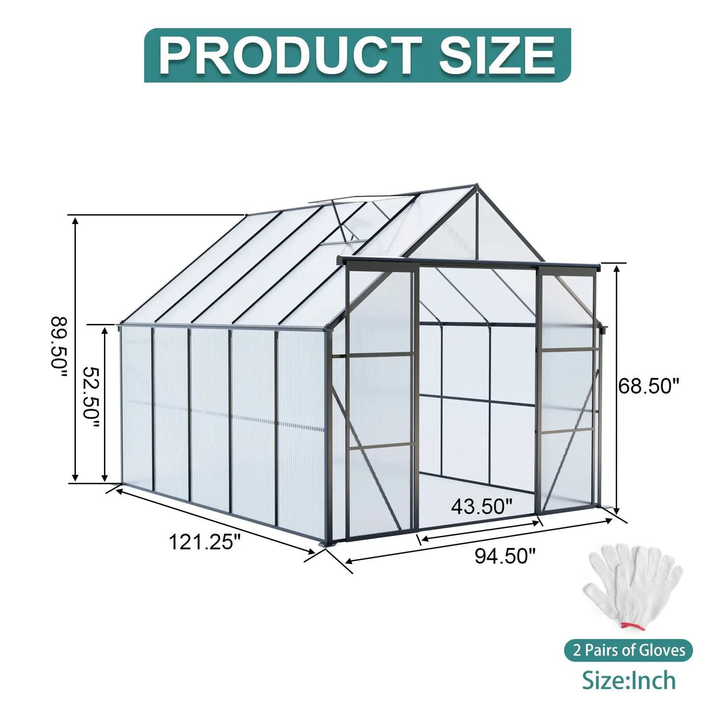 Double Door Polycarbonate house Raised Base And Anchor Aluminum Heavy Duty Walk In houses For Outdoor Backyard In All Season by HouseOfZazla