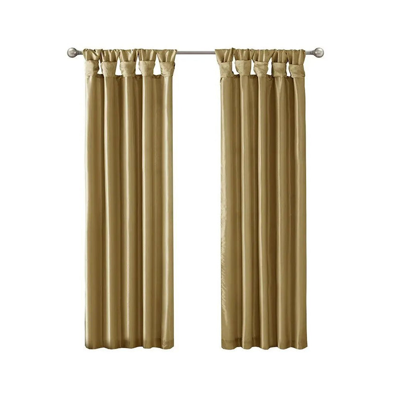 Twist Tab Lined Window Curtain Panel Bronze 50x84 by HouseOfZazla