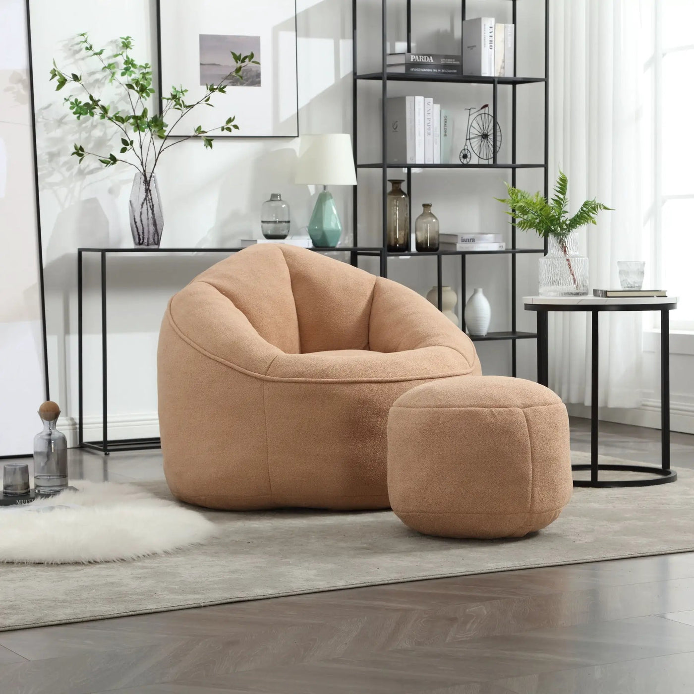 Bedding Bean Bag Sofa Chair High Pressure Foam With Footrest by HouseOfZazla