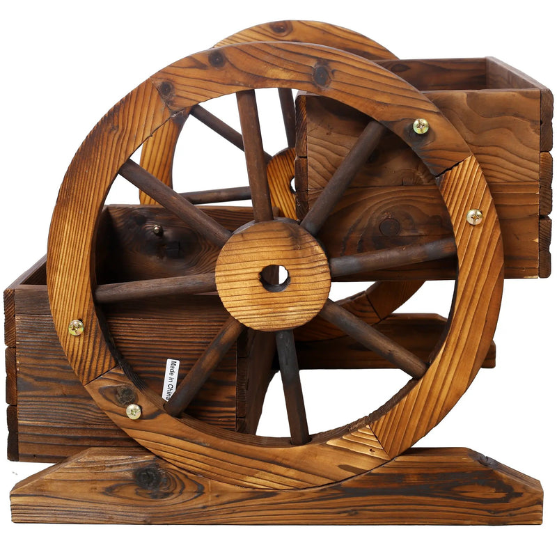 Wooden Wagon Planter Box with Wheels by HouseOfZazla