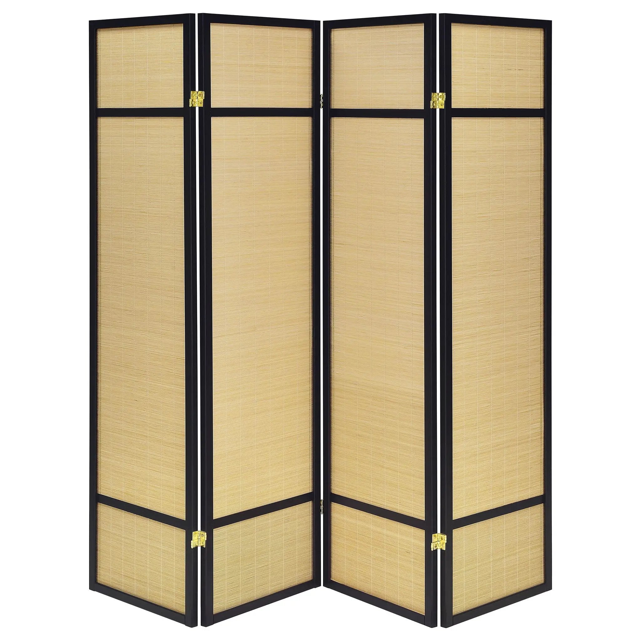 Sensei - 4 Panel Bamboo Room Divider Folding Screen - Natural by HouseOfZazla