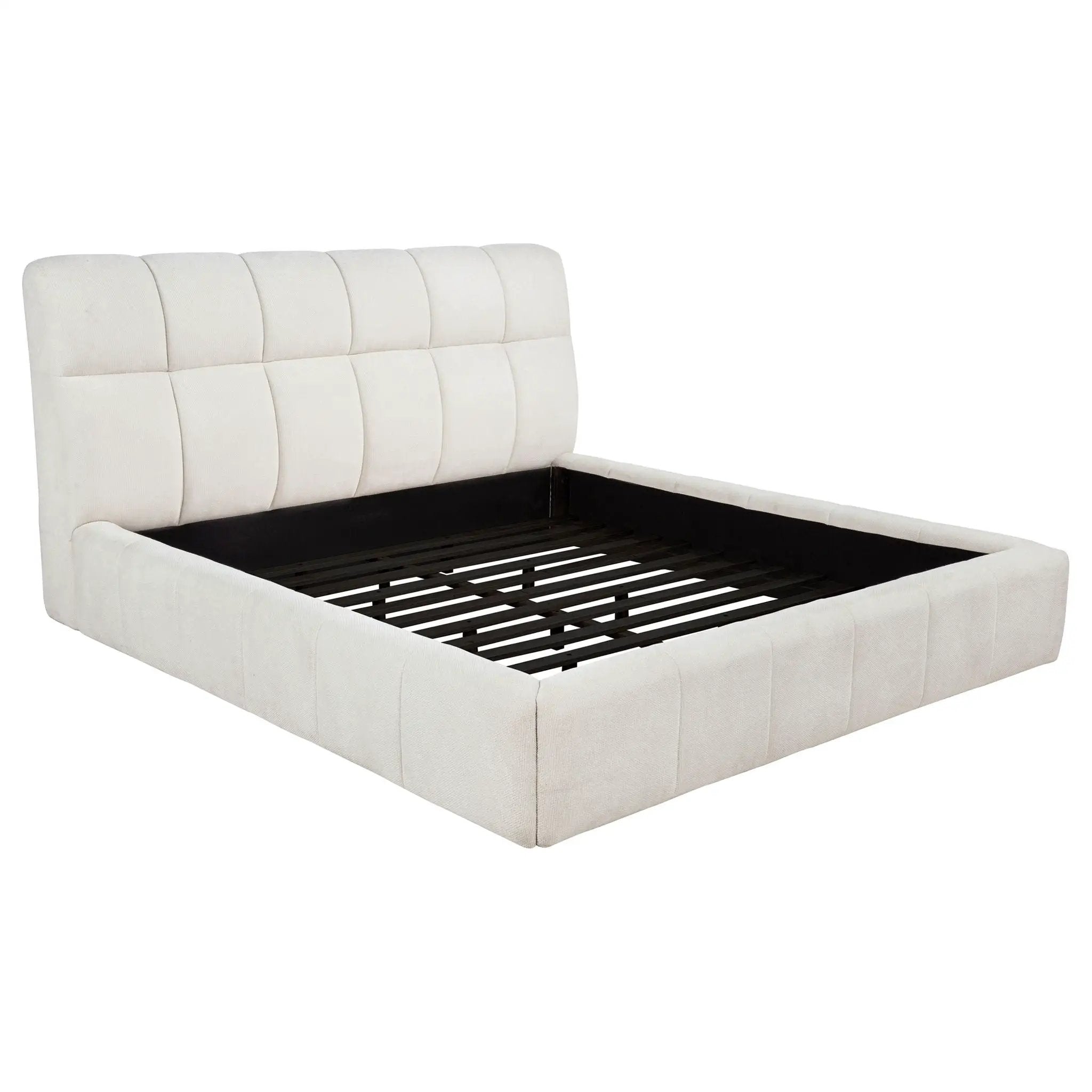 Nollet 48-inch Upholstered Eastern King Platform Bed Cream by Unique Piece Furniture