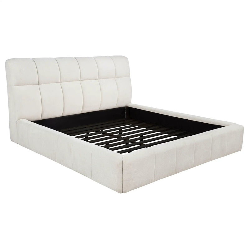 Nollet 48-inch Upholstered Eastern King Platform Bed Cream by Unique Piece Furniture